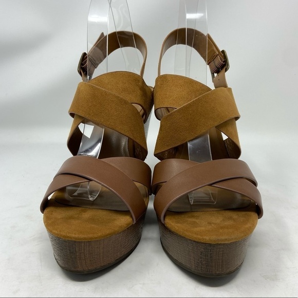 Indigo Rd. Karla Brown Open Toe Slingback Wedges - Picture 7 of 13